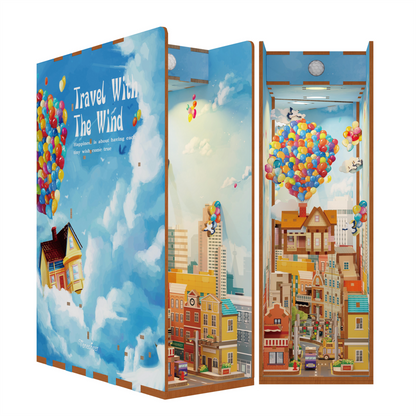 Tonecheer, Diy Book Nook, Travel With The Wind Bookend, Tq126, 18,2X8X24,5Cm