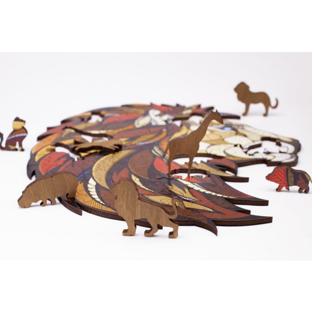 Eco Wood Art (Ewa) Houten Legpuzzel Leeuw/ Lion Size L, 1812, 40,5X36,5X0,5Cm
