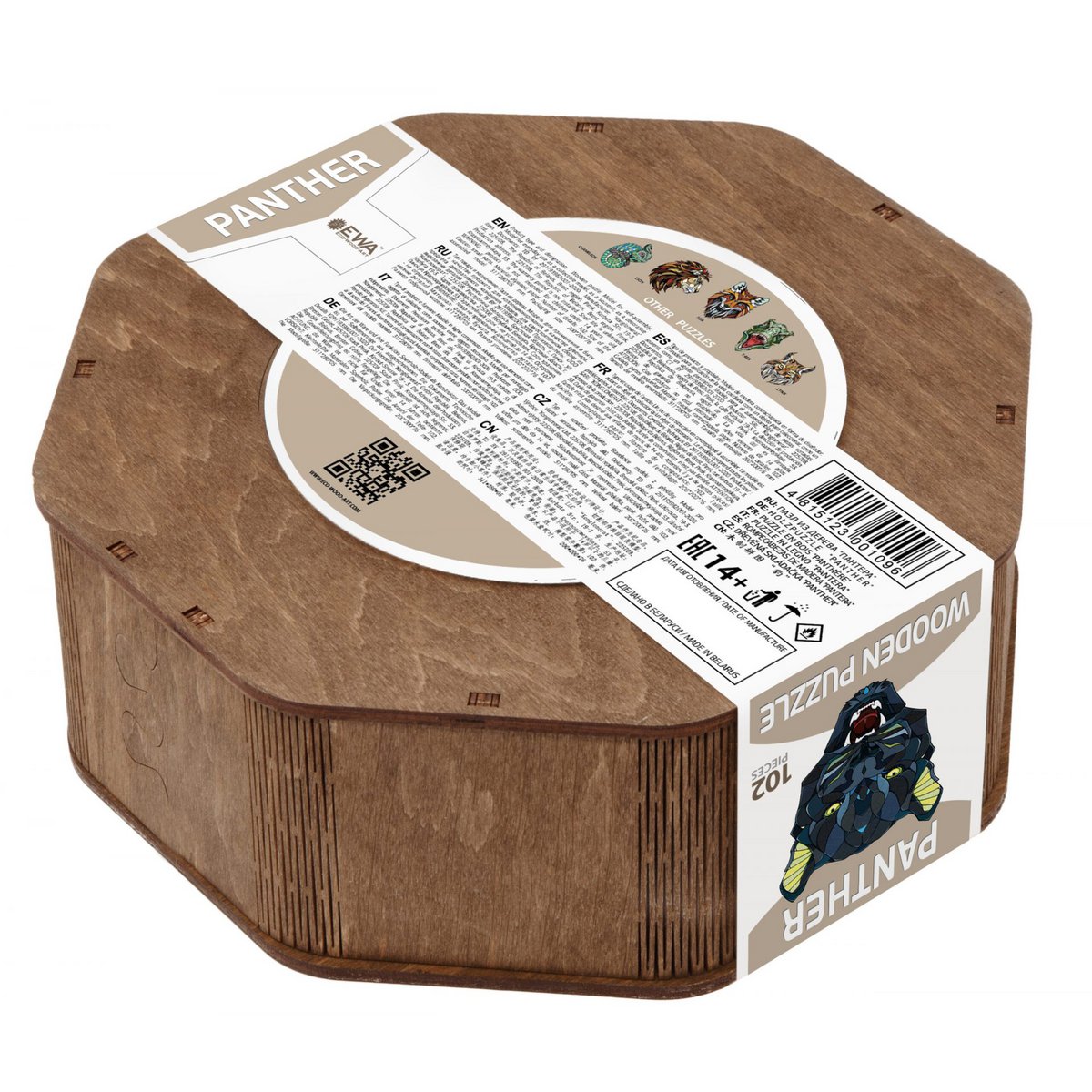 Eco Wood Art (Ewa) Houten Legpuzzel Panter/ Panther, 1096, 31,1X28X0,5Cm Wooden Box