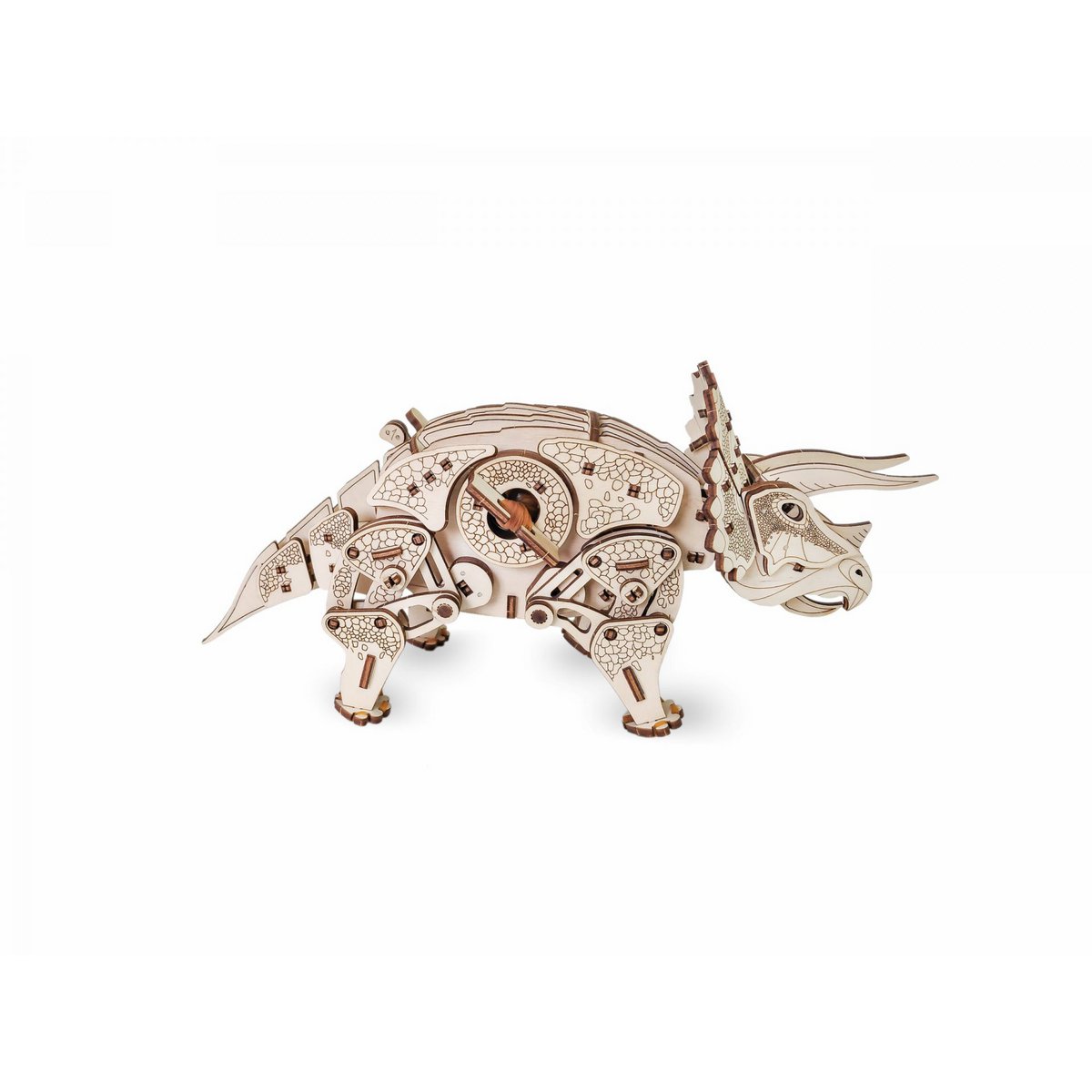 Eco Wood Art (Ewa) 3D Mechanische Houten Puzzel, Triceratops, 570, 32X16X10,5Cm