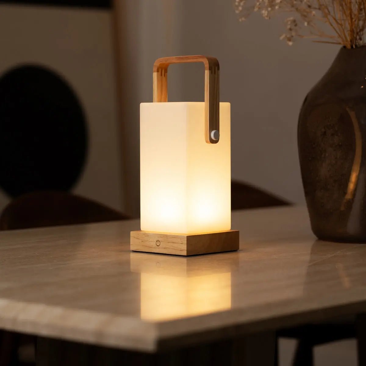 Harper Lichtbruine Houten Oplaadbare Lamp