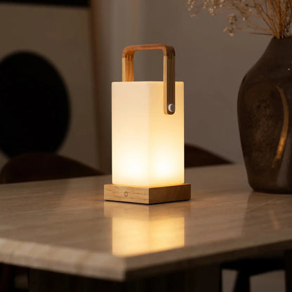 Harper Lichtbruine Houten Oplaadbare Lamp