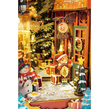 Robotime, Diy Book Nook Boekensteun Christmas Street, Tgc06, 19X12,6X25,5Cm