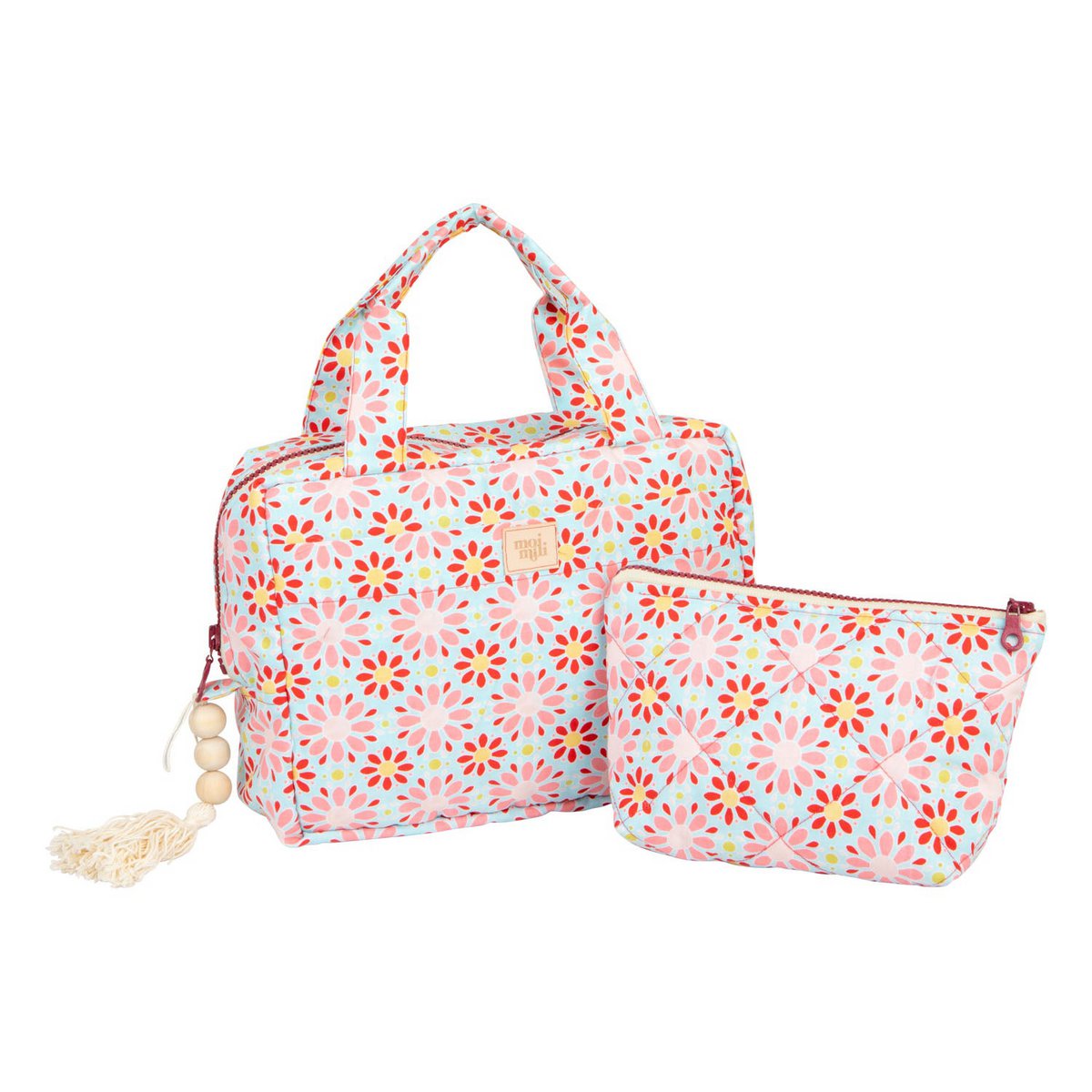 Make-Up Tasje Set "Rode Bloemen"