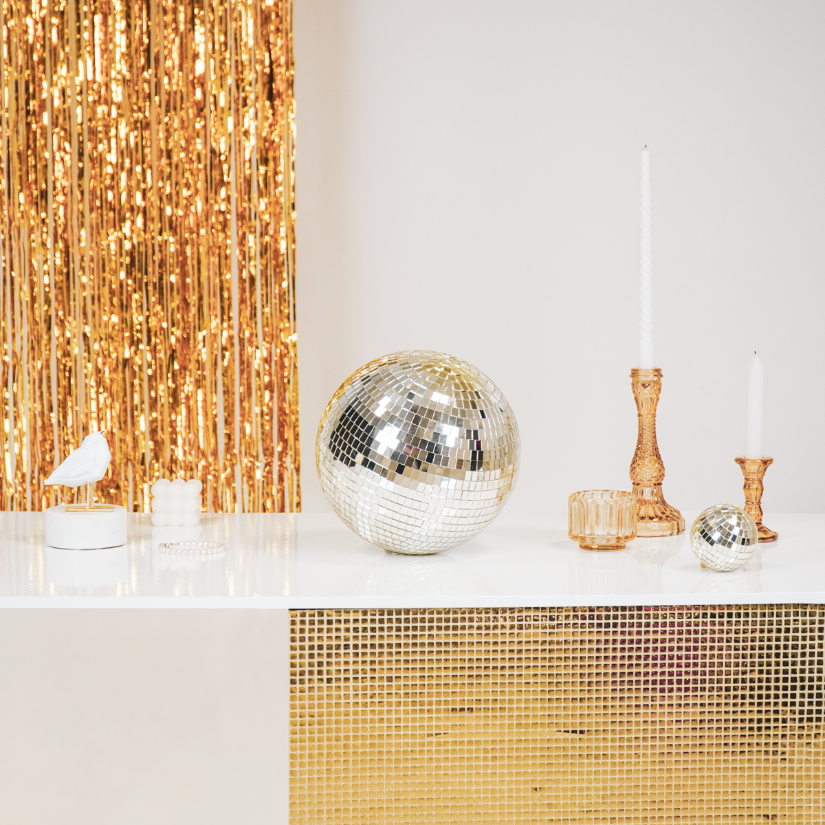 Kerstdecoratie - Kersthanger - Discobal - Schuim - Goud - 25X25X25Cm