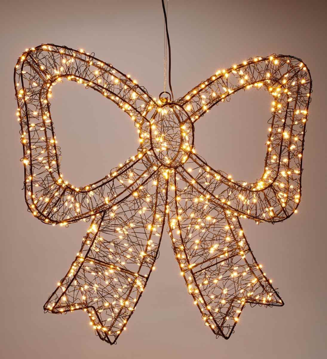 Verlichte Kerststrik - 38 Cm - Extra Warm Wit