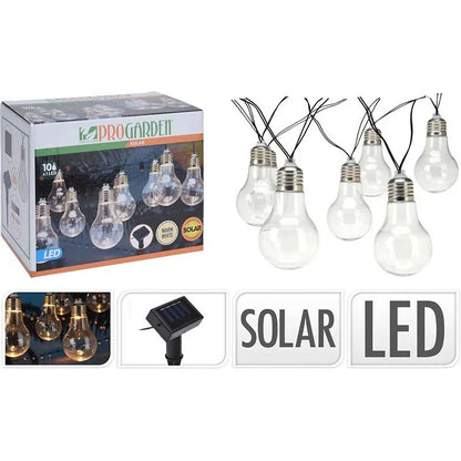 Progarden Feestverlichting - Solar - Warm Wit - 10 Led Lampen - Transparant