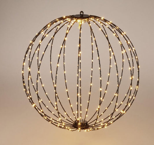 Lichtbol 240 Led - Metaal - 40 Cm - Met Timer -  Warm Wit