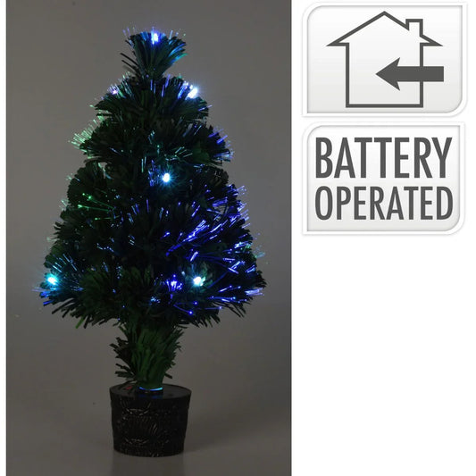 Kerstboom Met Verlichting - Fiber Optic - 45 Cm - Multicolor