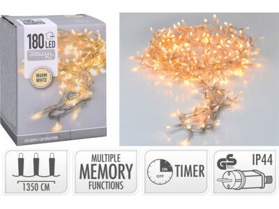 Led-Verlichting - 180 Led - Lichtfuncties - Timer - 13.5 Meter - Transparant Snoer
