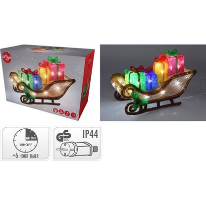 Kerstfiguur Acryl - Arreslee Met Led - 40 Cm