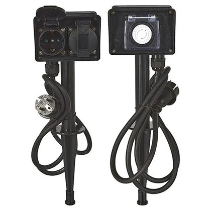 Fxcontrol Tuincontactdoos 2-Voudig Met Timer