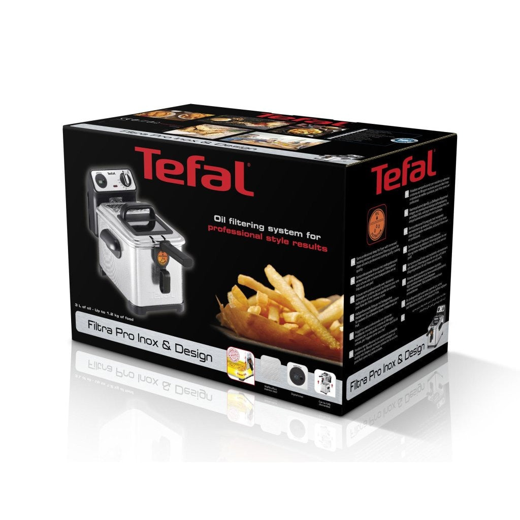 Tefal Fr5111 Pro Inox And Design Friteuse 2400W 3L Zwart/Rvs