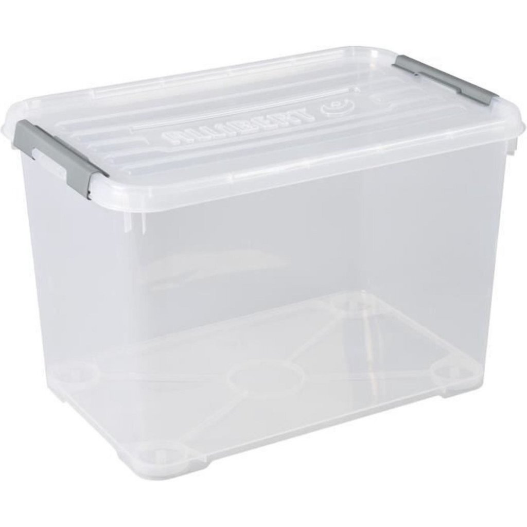 Curver Handy+ Opbergbox Met Wielen 65L Transparant/Grijs/Wit