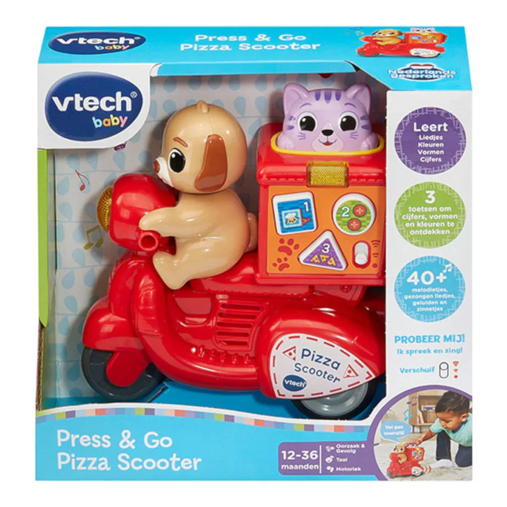 Vtech Baby Press And Go Pizza Scooter + Licht En Geluid