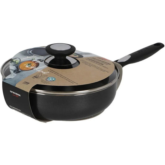 Beka Pro Induc Hapjespan Met Glazen Deksel 24 Cm Zwart