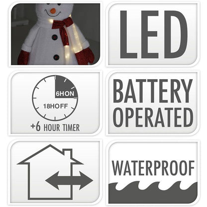 Happy Snowman Xxl - 140Cm - Met Led Lampjes - Met Timer - Geschikt Voor Buiten
