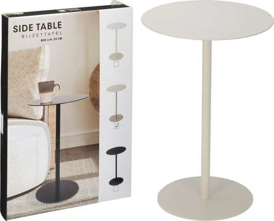 Bijzettafel - Rond - Wit - 35X53 Cm