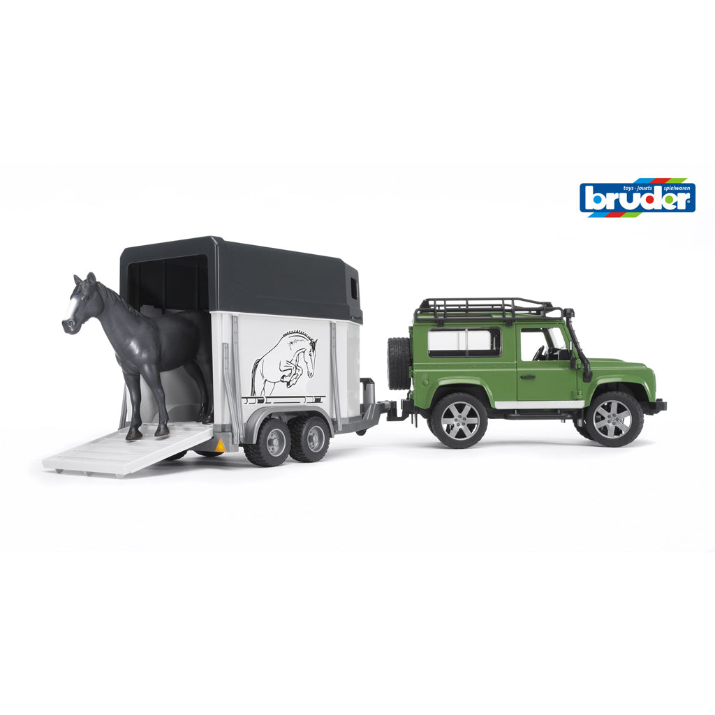 Bruder 02592 Landrover Met Paardentrailer + Paard