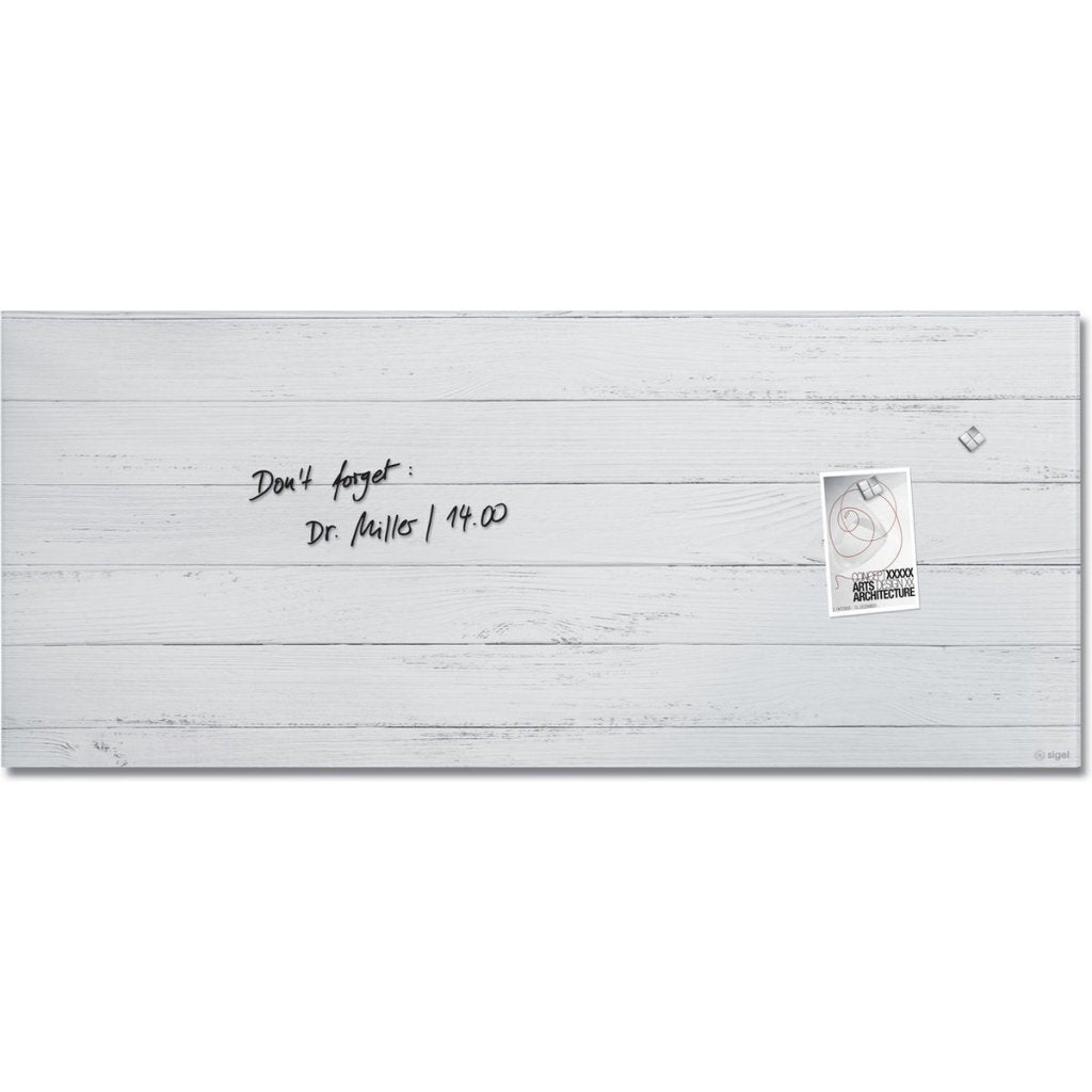 Sigel Si-Gl381 Glasmagneetbord Artverum White Wood 130X55 Cm Wit