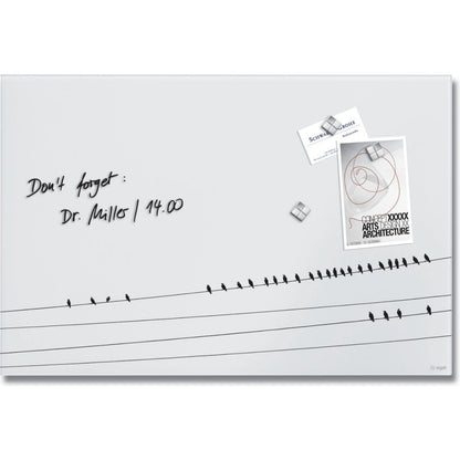 Sigel Si-Gl284 Glasmagneetbord Artverum Little Birds 60X40 Cm Wit