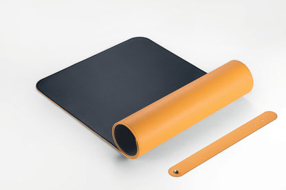 Sigel Si-Sa601 Onderlegger Oprolbaar Geel-Grijs, 800X300X2Mm Imitatieleer, Dubbelzijdig