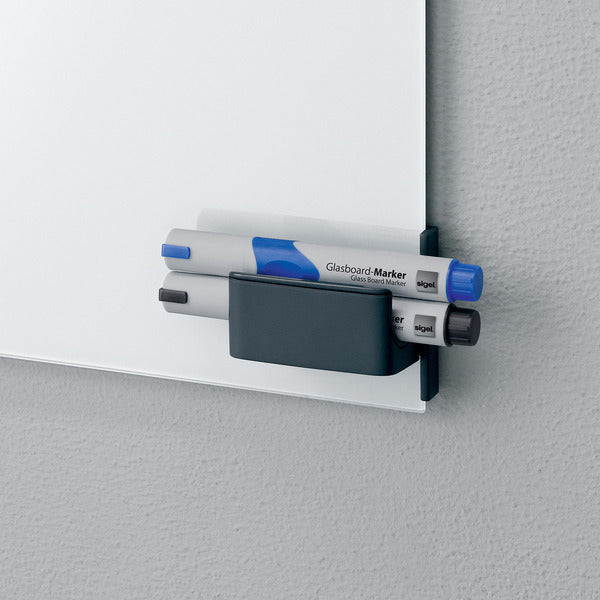 Sigel Si-Gl800 Pennenhouder Voor Glasborden Van 3 Tot 5Mm Antraciet 75X37X35Mm Bevestig