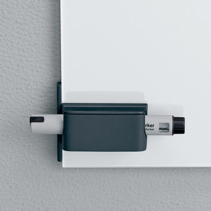 Sigel Si-Gl800 Pennenhouder Voor Glasborden Van 3 Tot 5Mm Antraciet 75X37X35Mm Bevestig