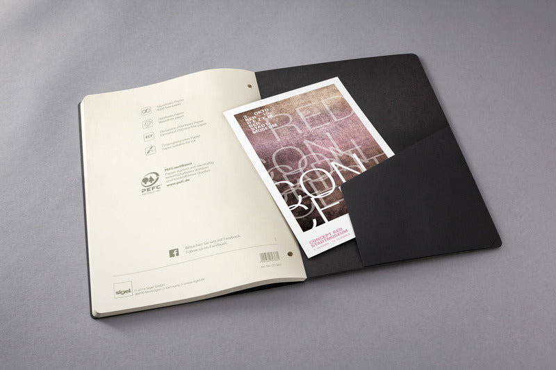 Sigel Si-Co800 Schrijfblok Conceptum Softcover A4 Zwart Geruit