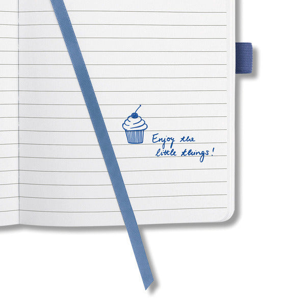 Sigel Si-Jn100 Notitieboek Jolie Flair A6 Hardcover Gelinieerd Indigo Blauw