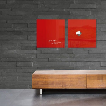 Sigel Si-Gl114 Glasmagneetbord Artverum 480X480X15Mm Rood