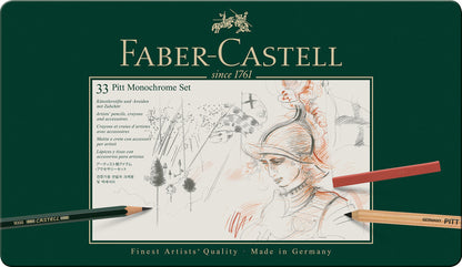 Faber Castell Fc-112977 Pitt Monochrome Set Faber-Castell 33-Delig Groot