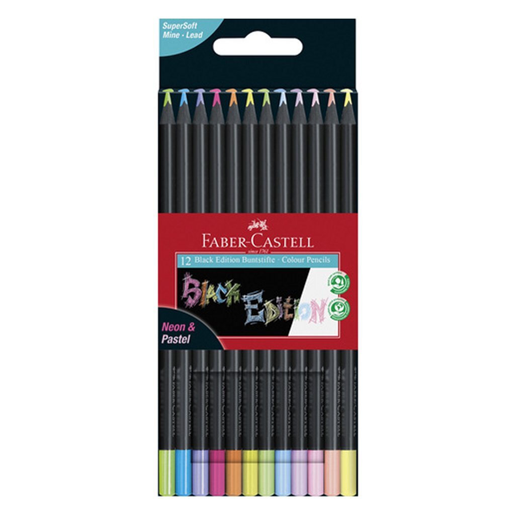 Faber Castell Fc-116410 Black Edition Kleurpotloden 12 Stuks Neon/Pastel