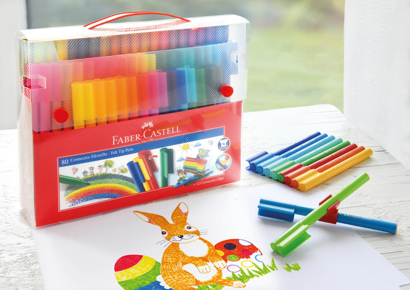 Faber Castell Fc-155579 Uitwasbare Connector Stiften Koffer 80 Stuks