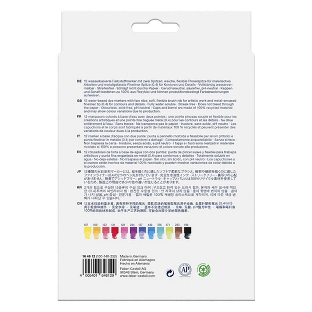 Faber Castell Fc-164612 Goldfaber Duo Aquarelmarkers 12 Stuks