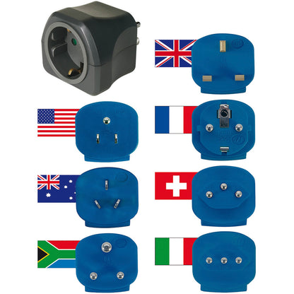 Brennenstuhl Bn-1508160 Wereld Reisstekkerset Geaard, 16 A
