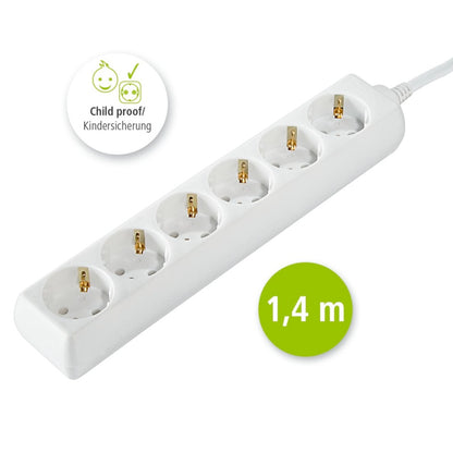 Hama Distribution Panel 6 Sockets Child-Proof 1.4 M White