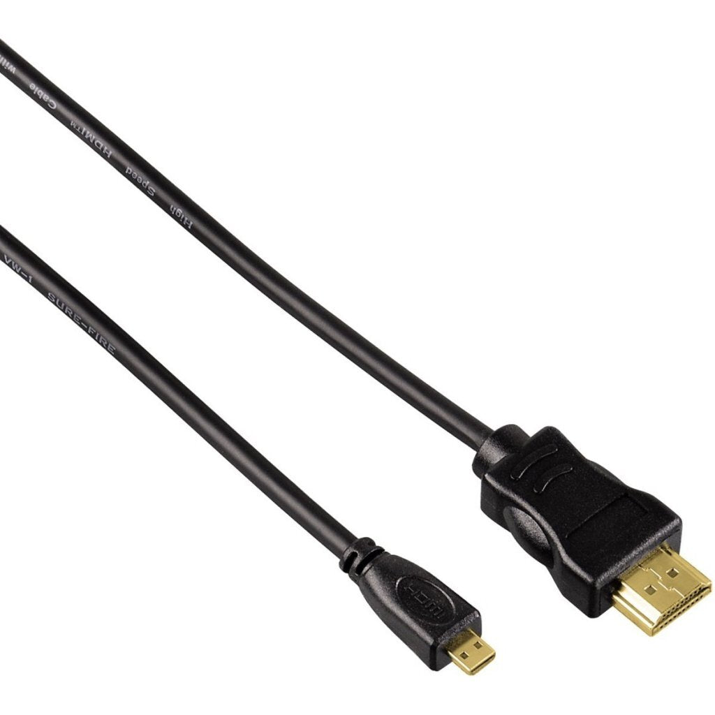 Hama High Speed Micro Hdmi Naar Hdmi Kabel Verguld 2 M Zwart