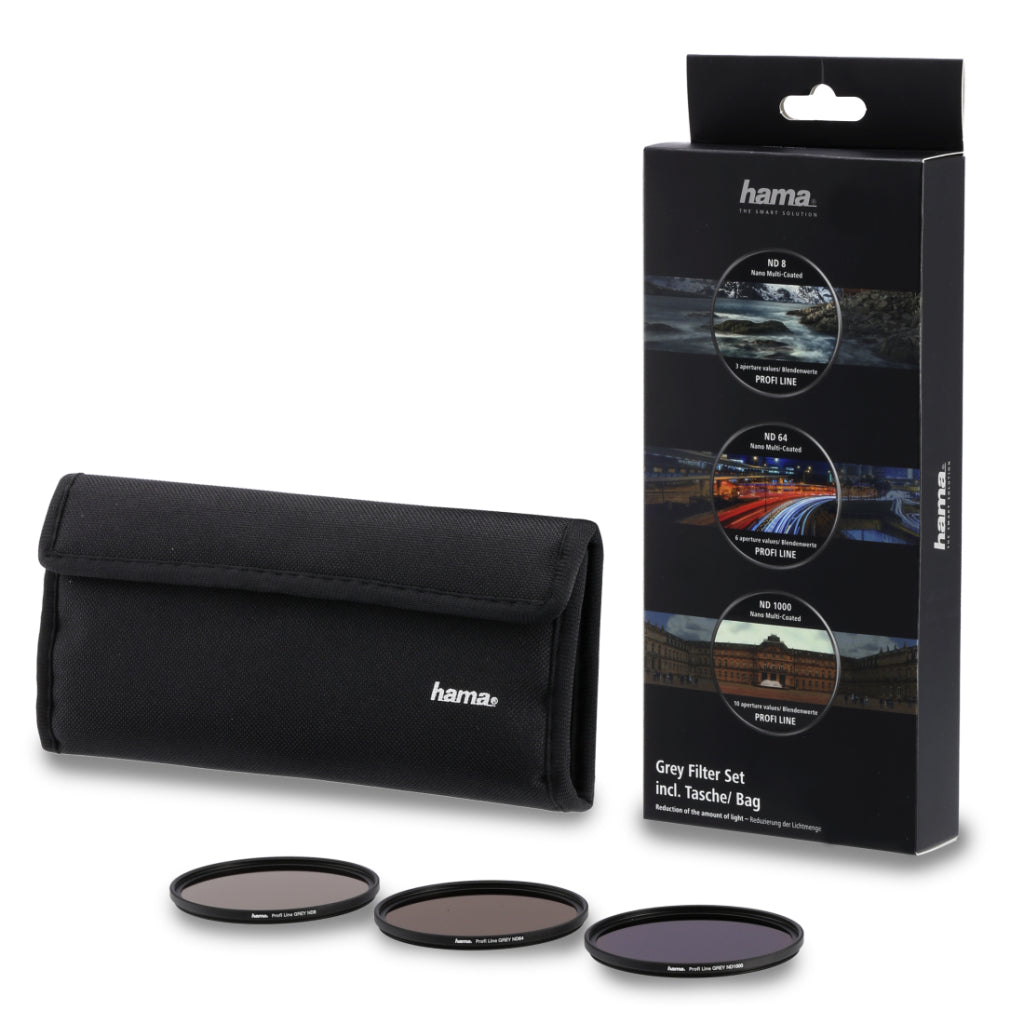 Hama Grijsfilter Set Nd8 Nd64 Nd1000 62 Mm + Filtertas Zwart