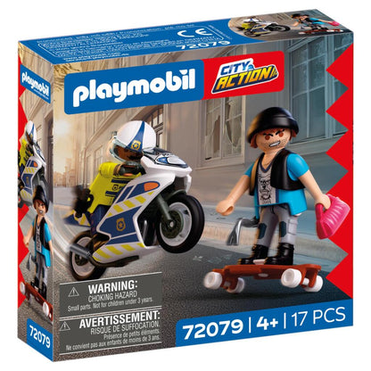 Playmobil 72079 City Action Achtervolging Met Motorfiets