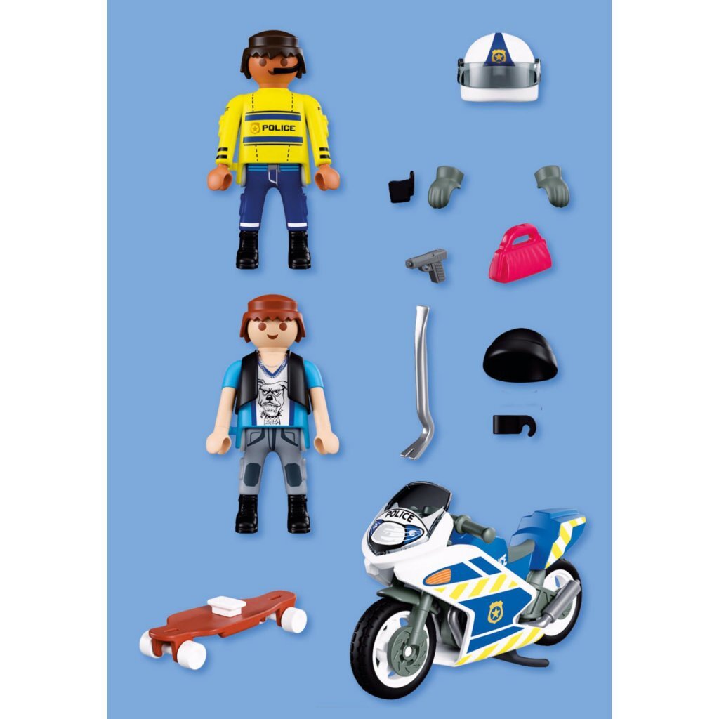 Playmobil 72079 City Action Achtervolging Met Motorfiets