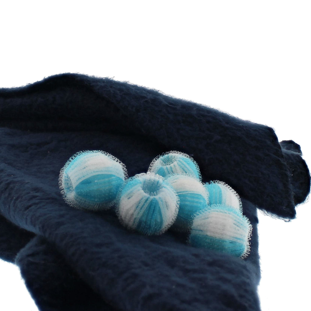 Scanpart Anti-Pluis Wasmachine Ballen 4 Cm 6 Stuks Blauw/Wit