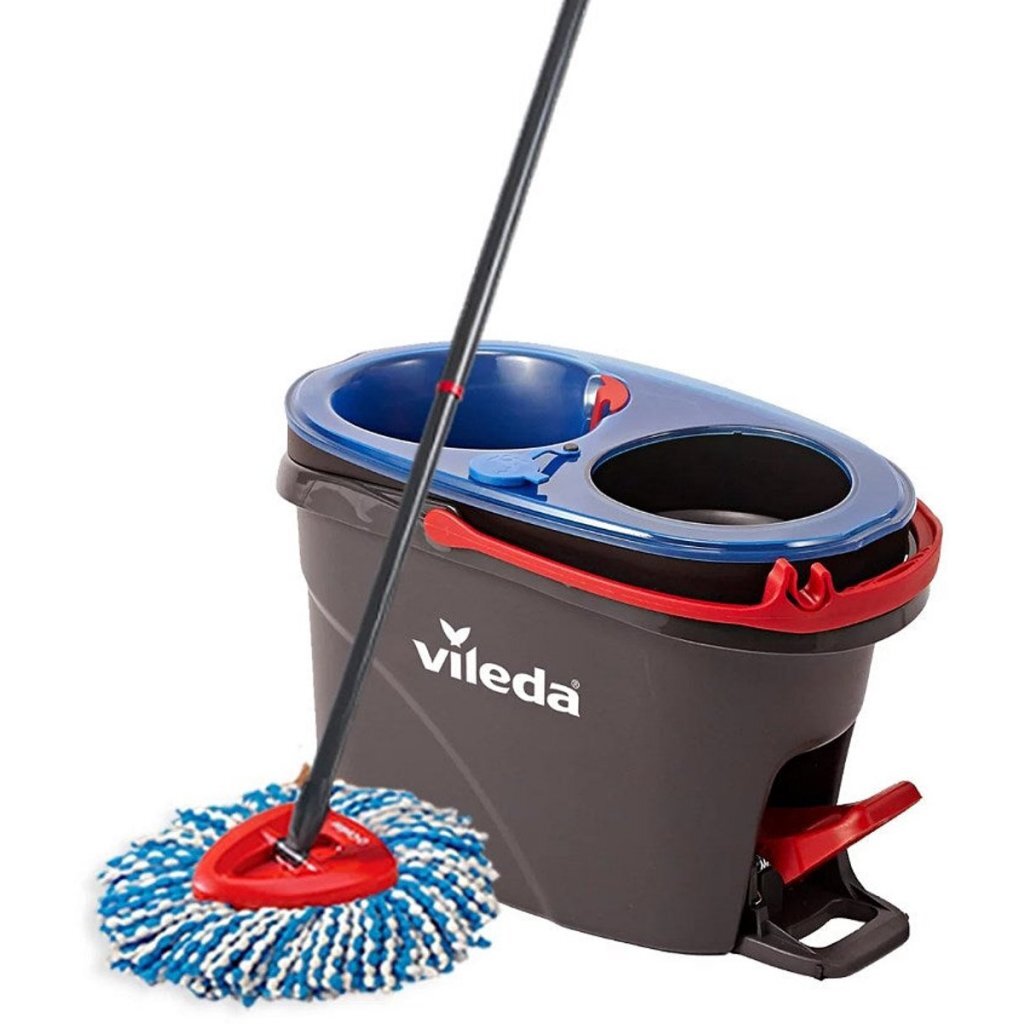 Vileda H2Pro Spin Mop Systeem Zwart/Rood/Blauw
