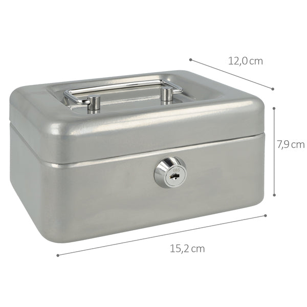 Westcott Ac-E51000-Zi Geldkist 152X120X79Mm Zilver, Kunststof Inzet Met 6 Vakken