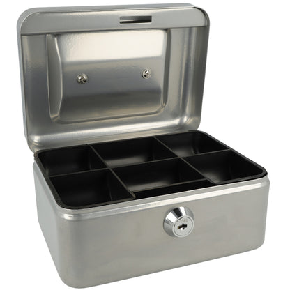 Westcott Ac-E51000-Zi Geldkist 152X120X79Mm Zilver, Kunststof Inzet Met 6 Vakken