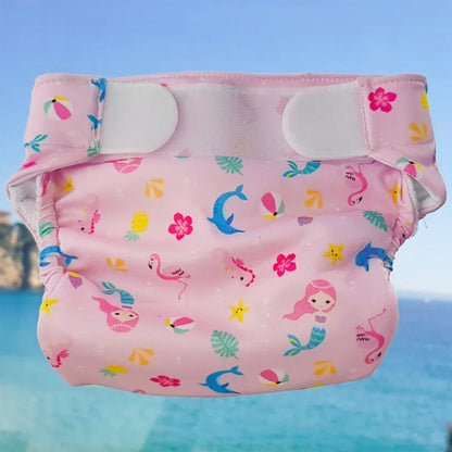 Freds Swim Academy Wasbare Zwemluier Zeemeermin Maat 1 4-9 Kg Roze