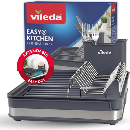 Vileda Afdruiprek Uittrekbaar 36.5-51.5X30X13.1 Cm Antraciet/Zilver