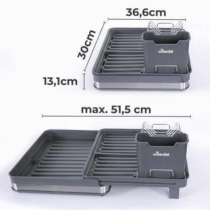 Vileda Afdruiprek Uittrekbaar 36.5-51.5X30X13.1 Cm Antraciet/Zilver