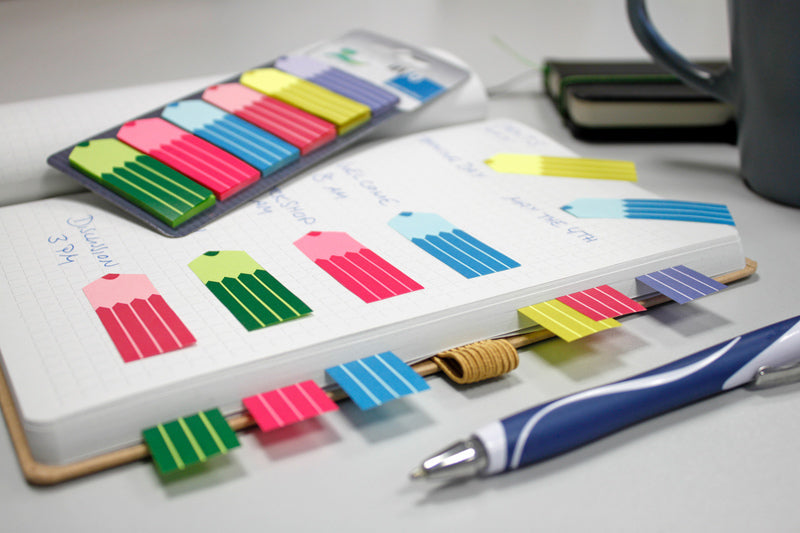 Info Notes In-5672-93 Info Page Marker 18X55Mm, 6 X 25 Stuks, 6 Kleuren, Op Kaart.