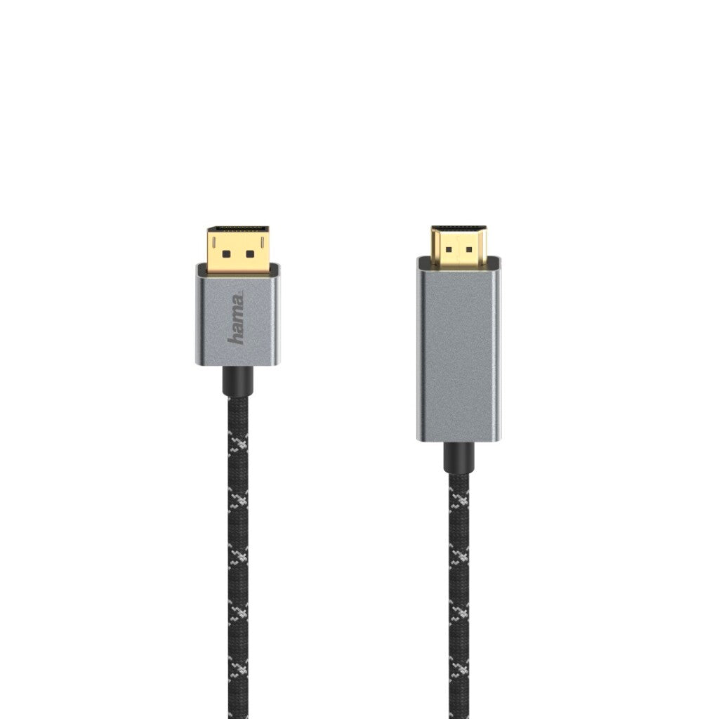 Hama Displayport Naar Hdmi Kabel Verguld 4K 1.5 M Aluminium/Zwart